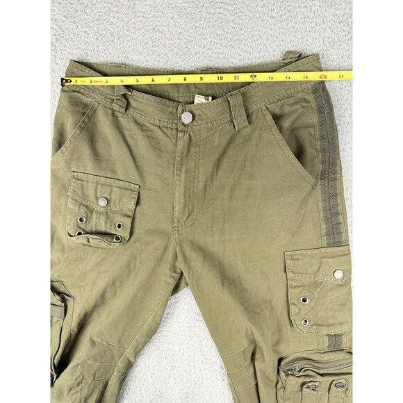 Free Knight Japan Green Cargo Pants Mens Size 31 Gas Mask Tactical Military - Picture 8 of 10